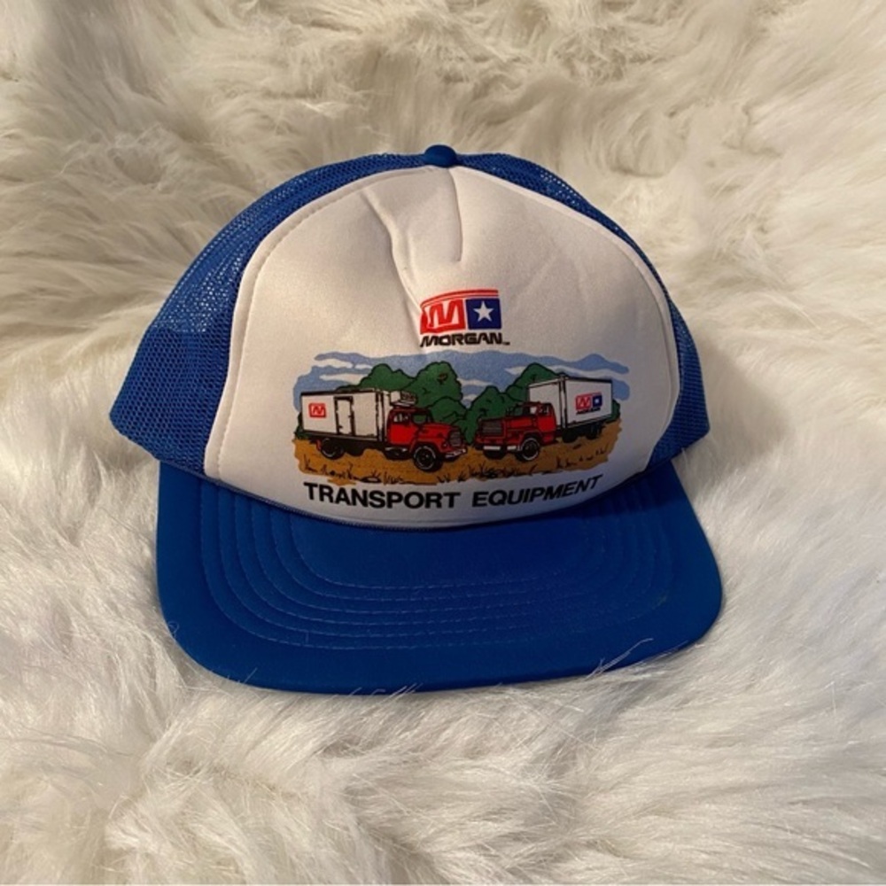 Trucker Snap Back Hat Blue White‎ Morgan Transport Equipment J Hats